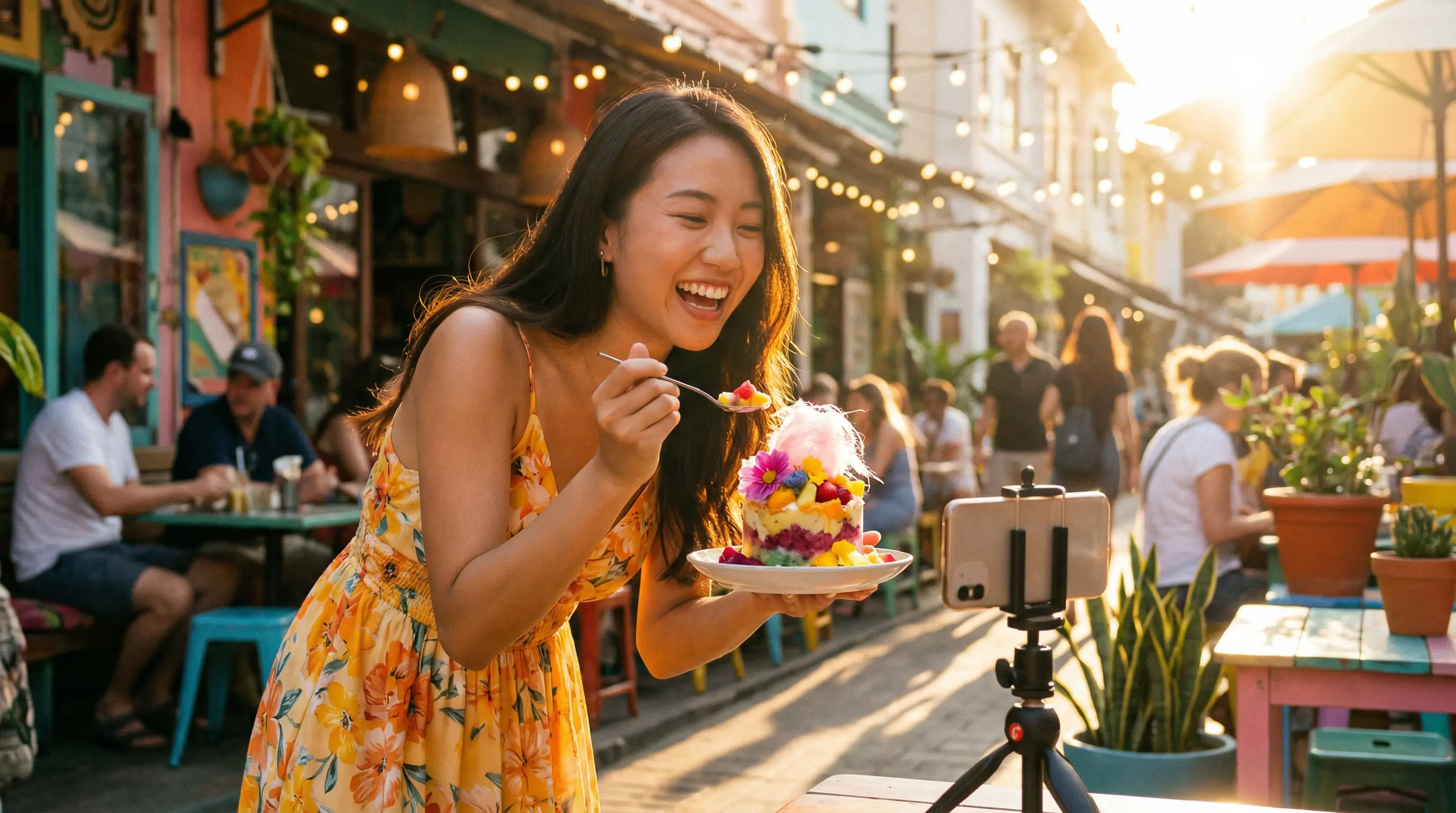 萝莉岛美食探店视频